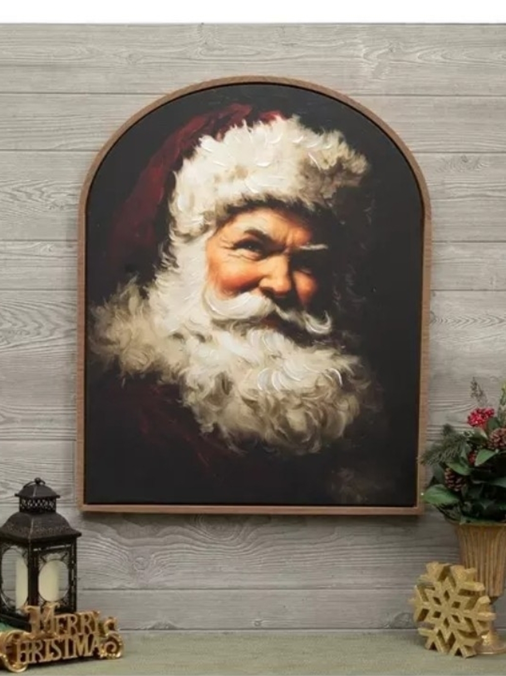 Classic Santa Portrait Wall Art - Holiday Décor Vintage Inspired Viral